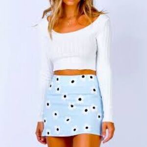 Princess Polly Floral Skirt (beige)